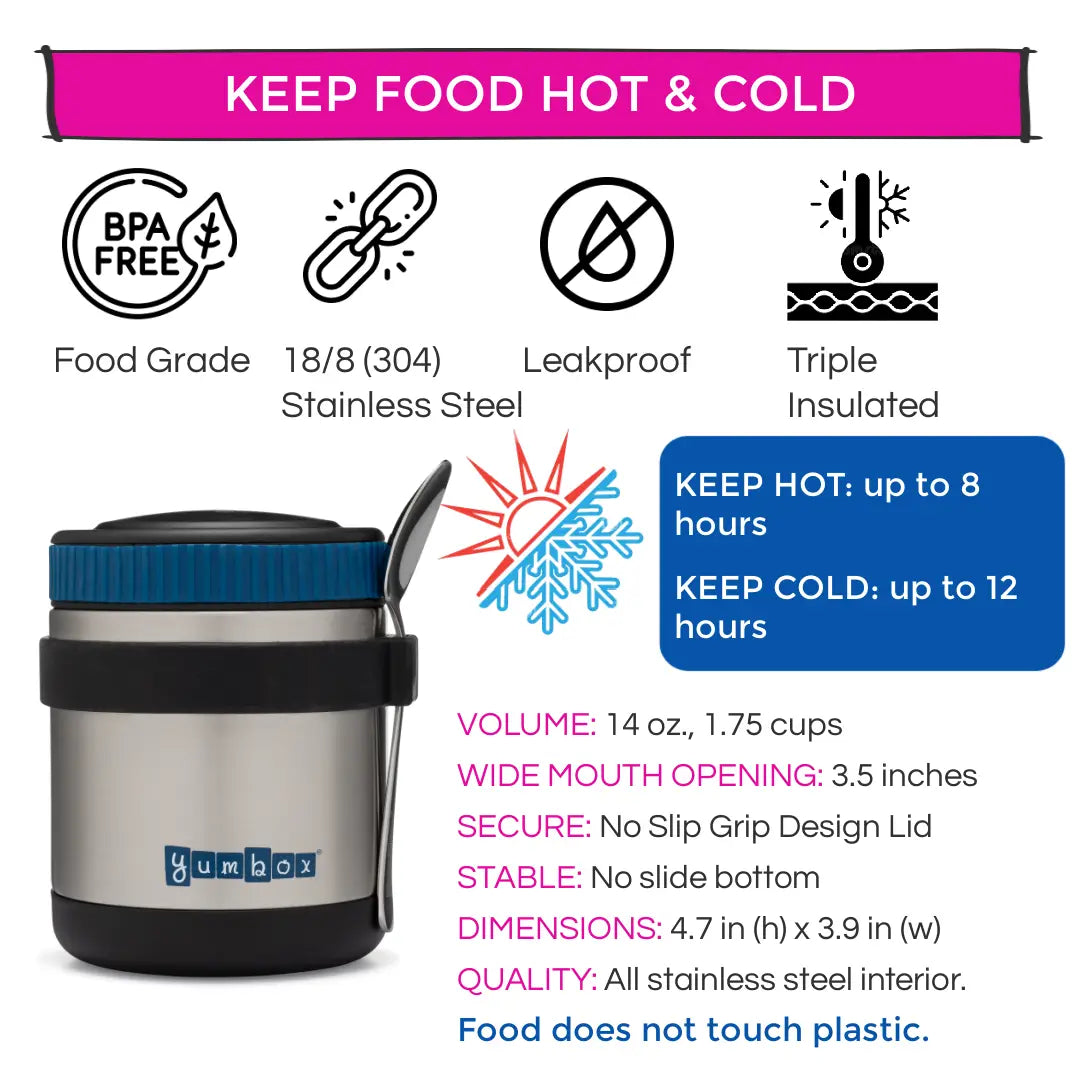 Food Thermos with Spoon - Twilight Black