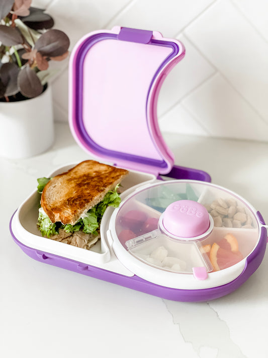 Gobe Kids Lunchbox with Snack Spinner - Grape Purple
