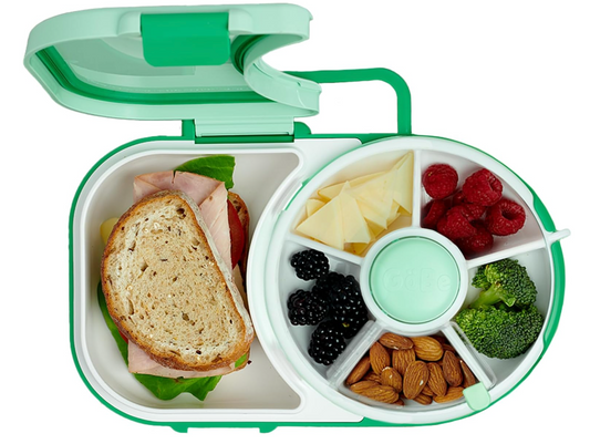 Gobe Kids Lunchbox with Snack Spinner - Sage Green